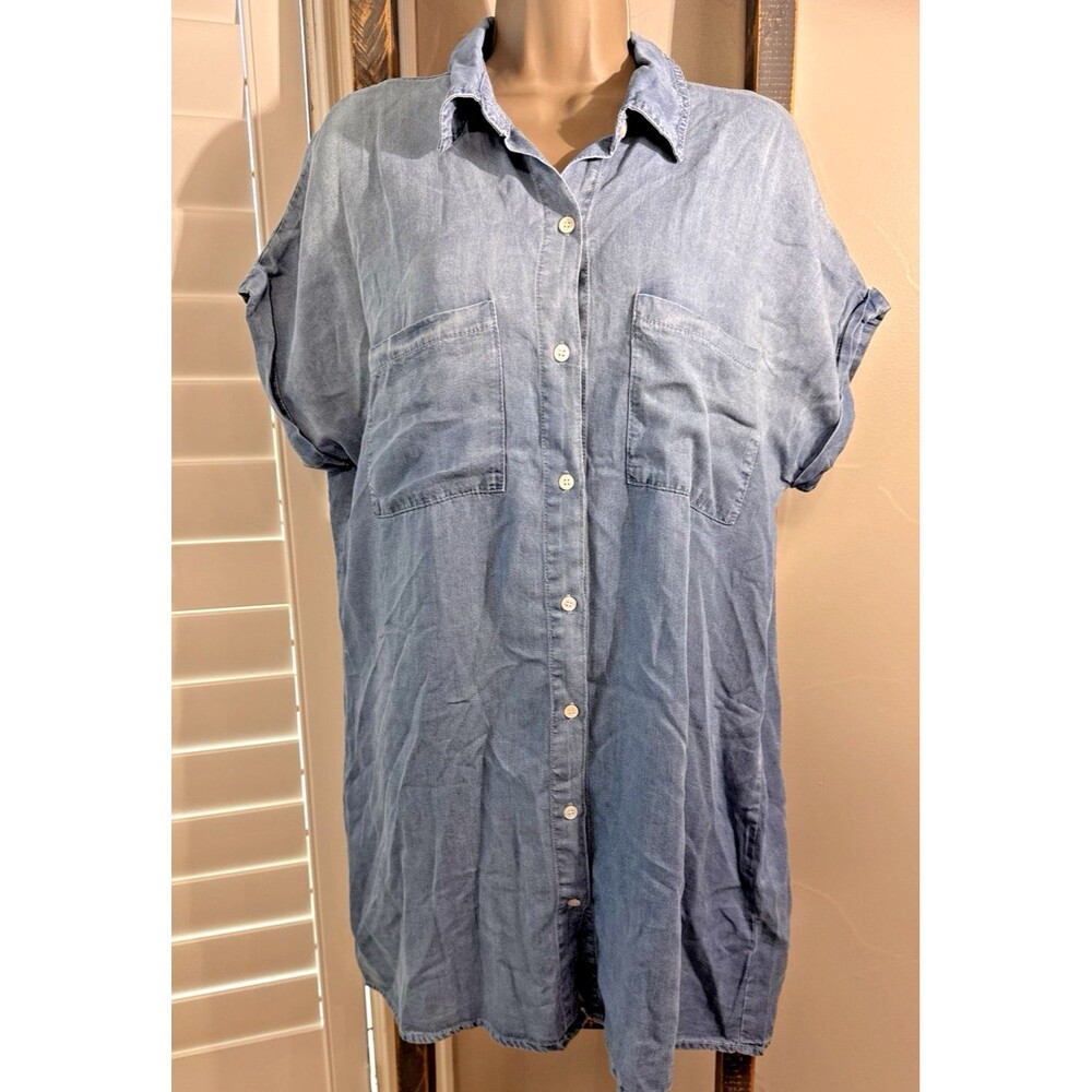 Zilcremo Chambray Dress Tunic XL